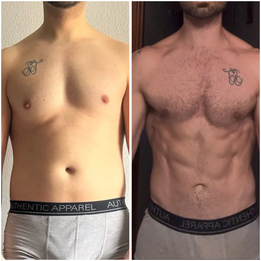 Antes y después de un cliente que perdió 19 kg